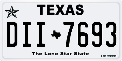 TX license plate DII7693