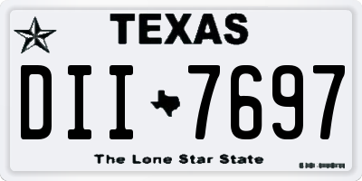 TX license plate DII7697