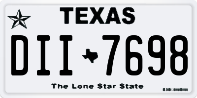 TX license plate DII7698