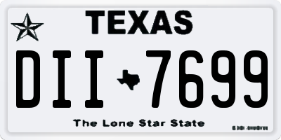 TX license plate DII7699