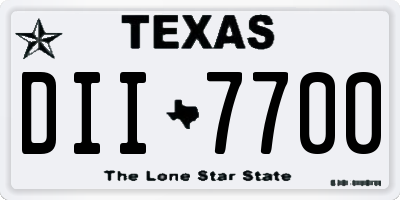 TX license plate DII7700
