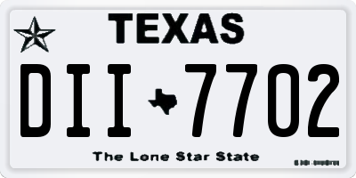 TX license plate DII7702