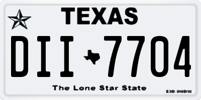 TX license plate DII7704