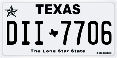 TX license plate DII7706