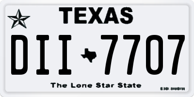 TX license plate DII7707