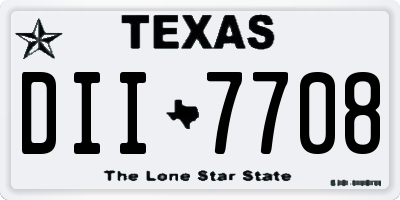 TX license plate DII7708