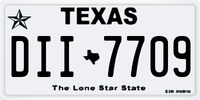 TX license plate DII7709