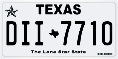 TX license plate DII7710