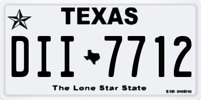 TX license plate DII7712