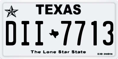 TX license plate DII7713