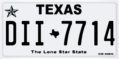 TX license plate DII7714