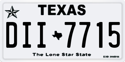 TX license plate DII7715