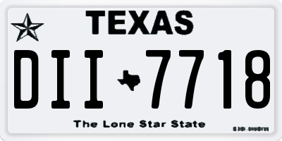 TX license plate DII7718