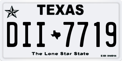 TX license plate DII7719
