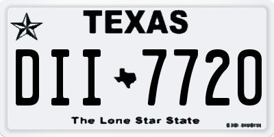 TX license plate DII7720