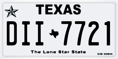 TX license plate DII7721