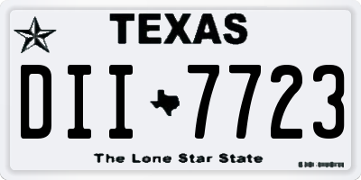 TX license plate DII7723