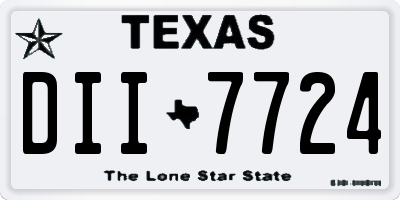 TX license plate DII7724