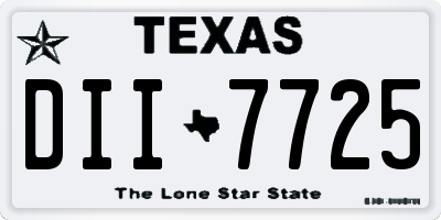 TX license plate DII7725