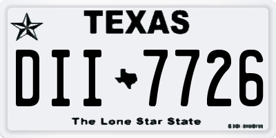TX license plate DII7726