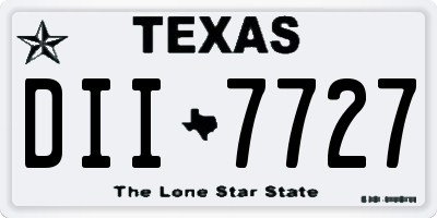 TX license plate DII7727