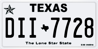 TX license plate DII7728