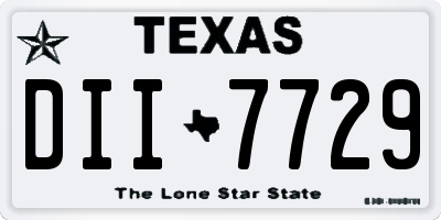 TX license plate DII7729