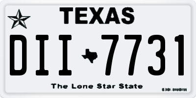 TX license plate DII7731