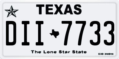 TX license plate DII7733