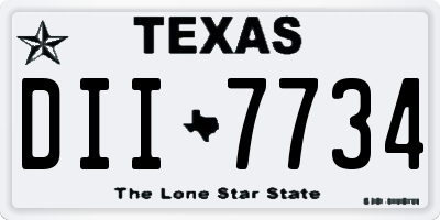 TX license plate DII7734