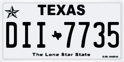 TX license plate DII7735