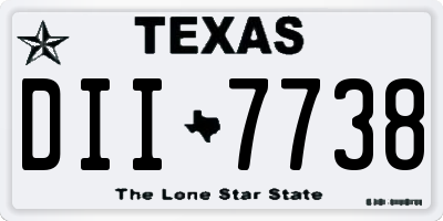 TX license plate DII7738