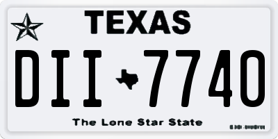 TX license plate DII7740