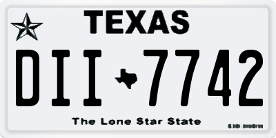 TX license plate DII7742