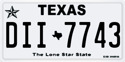TX license plate DII7743