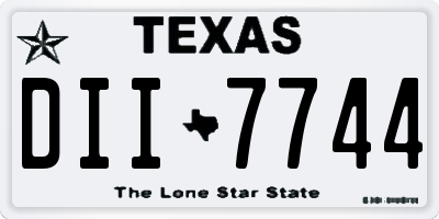 TX license plate DII7744