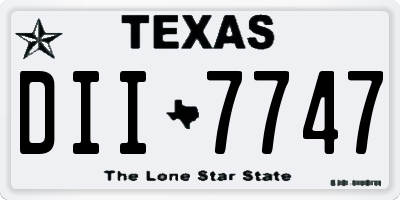 TX license plate DII7747