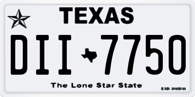 TX license plate DII7750