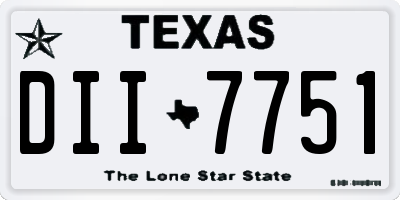 TX license plate DII7751