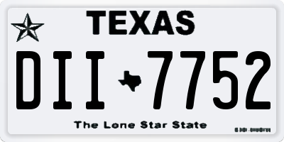 TX license plate DII7752