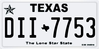 TX license plate DII7753