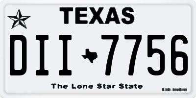 TX license plate DII7756