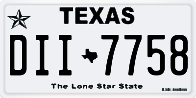 TX license plate DII7758