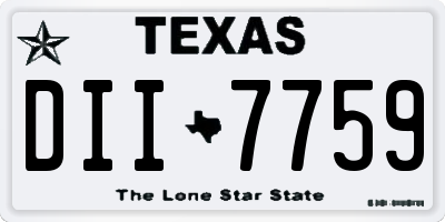 TX license plate DII7759
