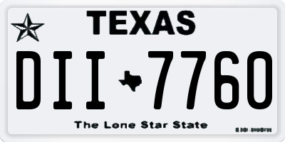 TX license plate DII7760