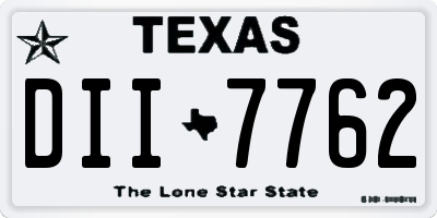 TX license plate DII7762