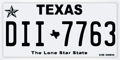TX license plate DII7763