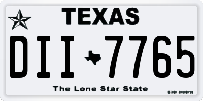 TX license plate DII7765