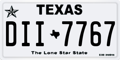 TX license plate DII7767