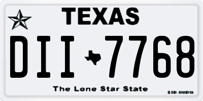 TX license plate DII7768